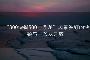 “300快餐500一條龍”風景獨好的快餐與一條龍之旅