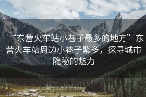 “東營火車站小巷子最多的地方”東營火車站周邊小巷子繁多，探尋城市隱秘的魅力