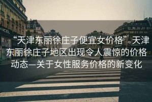 “天津東麗徐莊子便宜女價(jià)格”天津東麗徐莊子地區(qū)出現(xiàn)令人震驚的價(jià)格動(dòng)態(tài)—關(guān)于女性服務(wù)價(jià)格的新變化