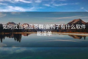 如何找當地品茶群:當鴨子有什么軟件能接單