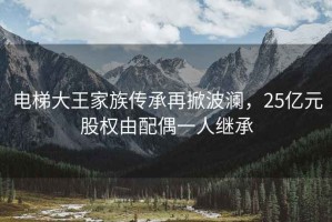 電梯大王家族傳承再掀波瀾，25億元股權由配偶一人繼承
