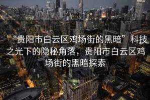 “貴陽市白云區雞場街的黑暗”科技之光下的隱秘角落，貴陽市白云區雞場街的黑暗探索