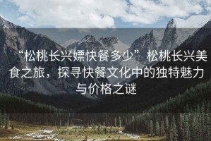 “松桃長興嫖快餐多少”松桃長興美食之旅，探尋快餐文化中的獨特魅力與價格之謎