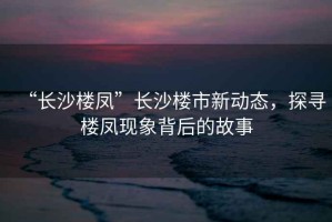 “長沙樓鳳”長沙樓市新動態，探尋樓鳳現象背后的故事