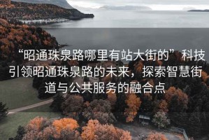“昭通珠泉路哪里有站大街的”科技引領昭通珠泉路的未來，探索智慧街道與公共服務的融合點