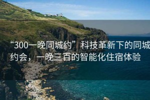 “300一晚同城約”科技革新下的同城約會，一晚三百的智能化住宿體驗