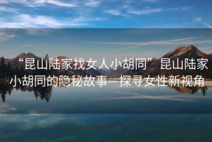 “昆山陸家找女人小胡同”昆山陸家小胡同的隱秘故事—探尋女性新視角