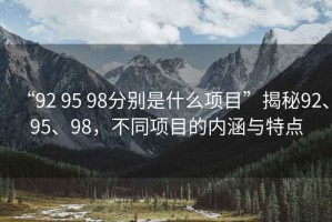 “92 95 98分別是什么項目”揭秘92、95、98，不同項目的內涵與特點