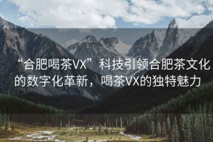 “合肥喝茶VX”科技引領合肥茶文化的數字化革新，喝茶VX的獨特魅力