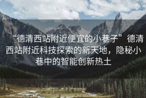 “德清西站附近便宜的小巷子”德清西站附近科技探索的新天地，隱秘小巷中的智能創新熱土
