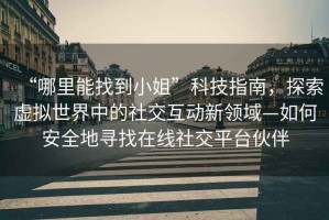 “哪里能找到小姐”科技指南，探索虛擬世界中的社交互動新領域—如何安全地尋找在線社交平臺伙伴