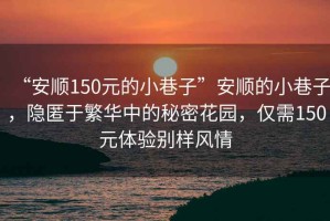 “安順150元的小巷子”安順的小巷子，隱匿于繁華中的秘密花園，僅需150元體驗別樣風情