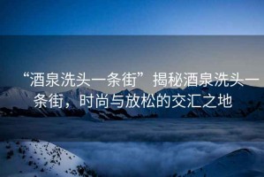 “酒泉洗頭一條街”揭秘酒泉洗頭一條街，時尚與放松的交匯之地