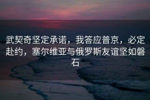 武契奇堅定承諾，我答應普京，必定赴約，塞爾維亞與俄羅斯友誼堅如磐石