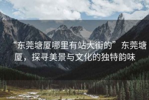 “東莞塘廈哪里有站大街的”東莞塘廈，探尋美景與文化的獨特韻味