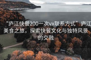 “廬江快餐200一次vx聯(lián)系方式”廬江美食之旅，探索快餐文化與獨(dú)特風(fēng)景的交融