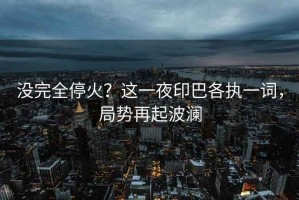 沒完全停火？這一夜印巴各執一詞，局勢再起波瀾