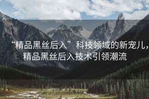 “精品黑絲后入”科技領(lǐng)域的新寵兒，精品黑絲后入技術(shù)引領(lǐng)潮流