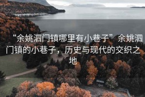 “余姚泗門鎮哪里有小巷子”余姚泗門鎮的小巷子，歷史與現代的交織之地