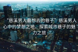 “慈溪男人最想去的巷子”慈溪男人心中的夢想之地，探索城市巷子的魅力之旅