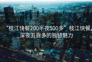 “枝江快餐200半夜500多”枝江快餐，深夜五百多的獨特魅力