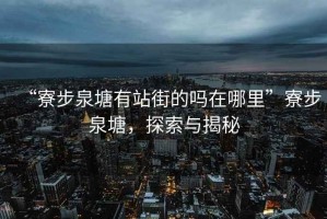 “寮步泉塘有站街的嗎在哪里”寮步泉塘，探索與揭秘