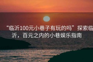 “臨沂100元小巷子有玩的嗎”探索臨沂，百元之內的小巷娛樂指南