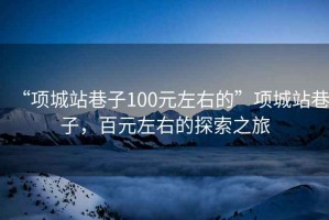 “項城站巷子100元左右的”項城站巷子，百元左右的探索之旅