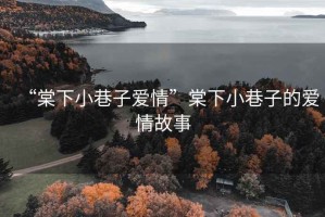 “棠下小巷子愛情”棠下小巷子的愛情故事