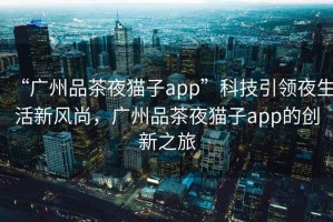 “廣州品茶夜貓子app”科技引領夜生活新風尚，廣州品茶夜貓子app的創新之旅