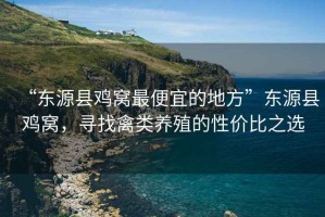 “東源縣雞窩最便宜的地方”東源縣雞窩，尋找禽類養(yǎng)殖的性價比之選