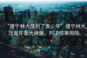 “建寧林大茂判了多少年”建寧林大茂案件重大進(jìn)展，判決結(jié)果揭曉