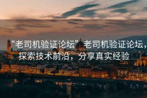 “老司機(jī)驗(yàn)證論壇”老司機(jī)驗(yàn)證論壇，探索技術(shù)前沿，分享真實(shí)經(jīng)驗(yàn)