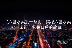 “六盤水賣批一條街”揭秘六盤水賣批一條街，繁榮背后的故事