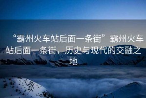 “霸州火車站后面一條街”霸州火車站后面一條街，歷史與現代的交融之地