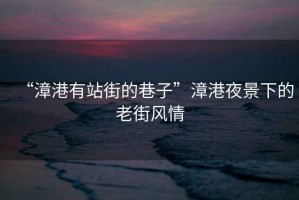 “漳港有站街的巷子”漳港夜景下的老街風情