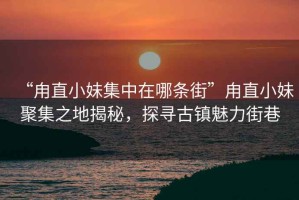 “甪直小妹集中在哪條街”甪直小妹聚集之地揭秘，探尋古鎮(zhèn)魅力街巷