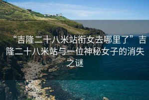“吉隆二十八米站銜女去哪里了”吉隆二十八米站與一位神秘女子的消失之謎