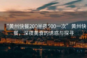 “黃州快餐200半夜500一次”黃州快餐，深夜美食的誘惑與探尋
