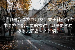 “哪里容易找到炮友”關于社交行為中尋找伴侶現(xiàn)象的探討—哪里更容易找到志同道合的伴侶？