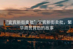“宜賓新街賣批”宜賓新街賣批，繁華商貿背后的故事