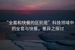 “全套和快餐的區別是”科技領域中的全套與快餐，差異之探討