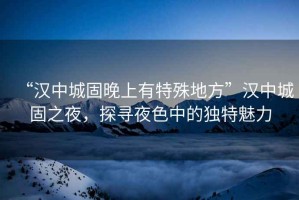 “漢中城固晚上有特殊地方”漢中城固之夜，探尋夜色中的獨特魅力