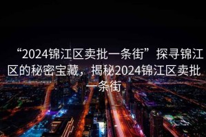 “2024錦江區賣批一條街”探尋錦江區的秘密寶藏，揭秘2024錦江區賣批一條街