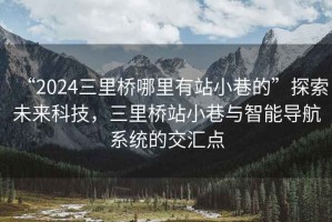 “2024三里橋哪里有站小巷的”探索未來科技，三里橋站小巷與智能導航系統的交匯點