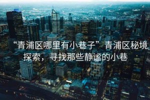 “青浦區哪里有小巷子”青浦區秘境探索，尋找那些靜謐的小巷