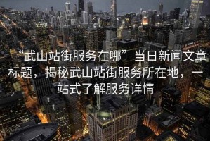 “武山站街服務在哪”當日新聞文章標題，揭秘武山站街服務所在地，一站式了解服務詳情