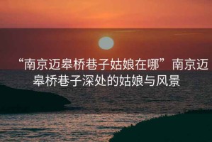 “南京邁皋橋巷子姑娘在哪”南京邁皋橋巷子深處的姑娘與風(fēng)景