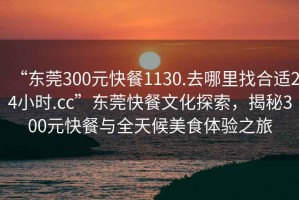 “東莞300元快餐1130.去哪里找合適24小時.cc”東莞快餐文化探索，揭秘300元快餐與全天候美食體驗之旅