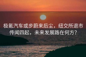 極氪汽車或步蔚來后塵，紐交所退市傳聞四起，未來發(fā)展路在何方？